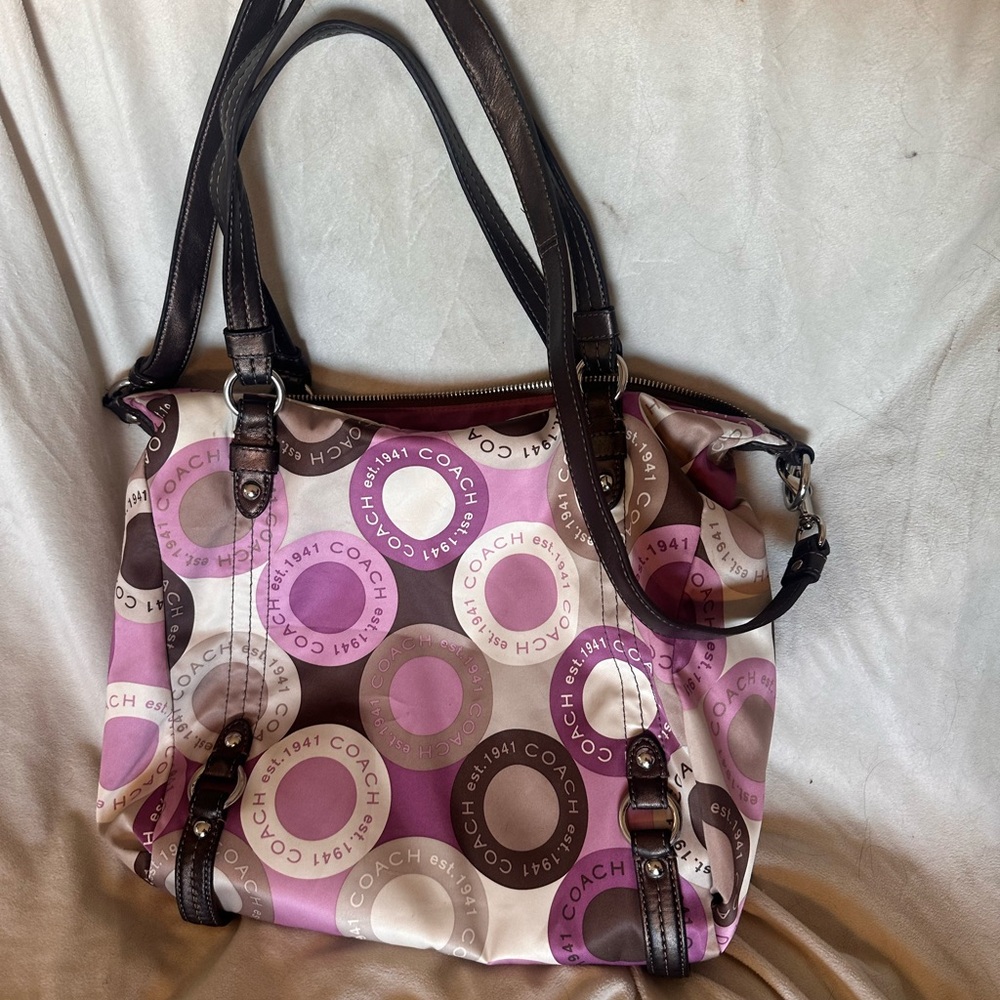 Coach Multicolor Circle Pattern Shoulder Bag